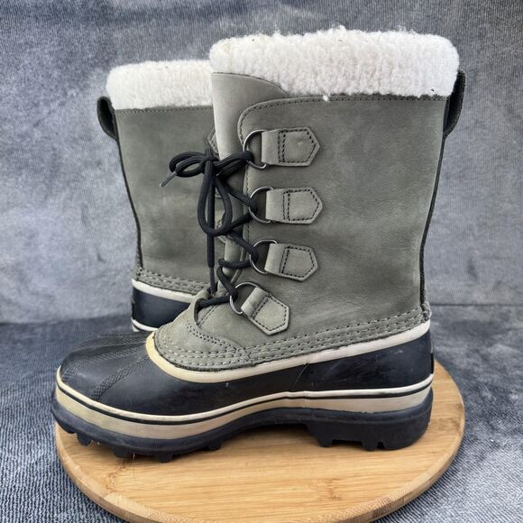 Sorel Caribou Boots Womens Size 8 Gray Waterproof Winter Snow Warm NL1005-051 - Picture 7 of 11